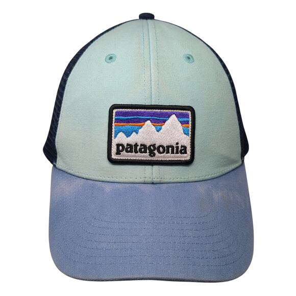 Patagonia Snapback Trucker Hat Blue One Size Adjustable Embroidered Mesh Back - Picture 1 of 8